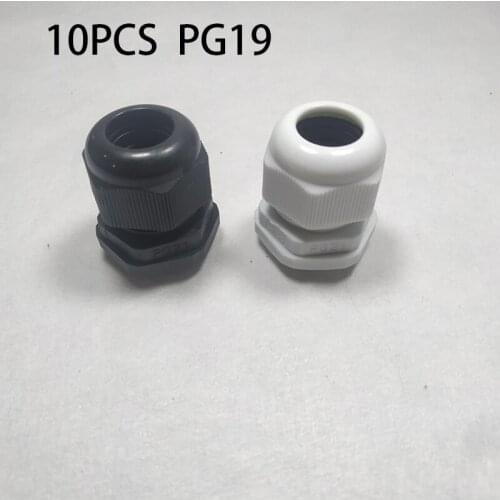 High Quality 10pcs IP68 PG19 12-15MM Waterproof Nylon Cable Gland No Waterproof Gasket Plastic Waterproof Connector dropshipping