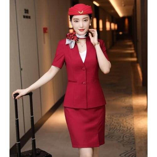 Summer Short Sleeve Formal Women Business Suits with Skirt and Tops OL Styles Ladies Office Work Wear Professional Blazers Set