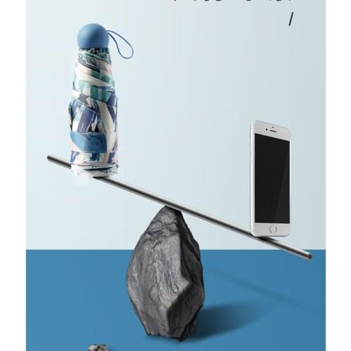 Plant Series Pocket Umbrella - Compact 6 Ribs Portable Sunny &Rainy Lightweight 243g Windproof Sunscreen for Students Parasol