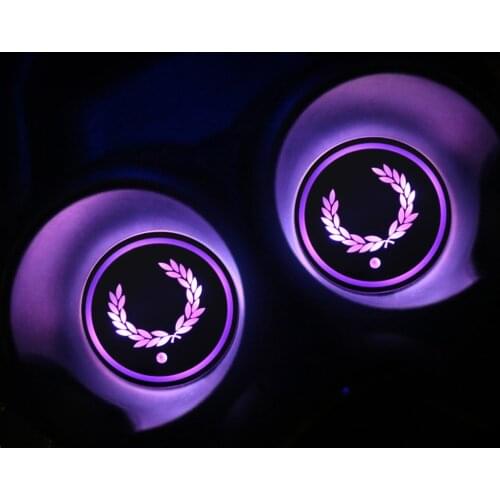 1pcs Car Interior LED Multicolor Auto Water Cup Bottle Holder Anti-slip Pad Mat for MINI Cooper One Countryman F60 Accessories