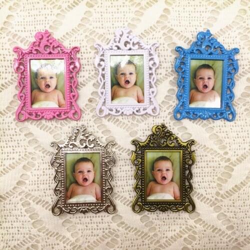 20pcs/lot Wedding Favors Baby Christening Gifts Baby Shower Favors Cute Metal Fridge Magnet Photo Frame