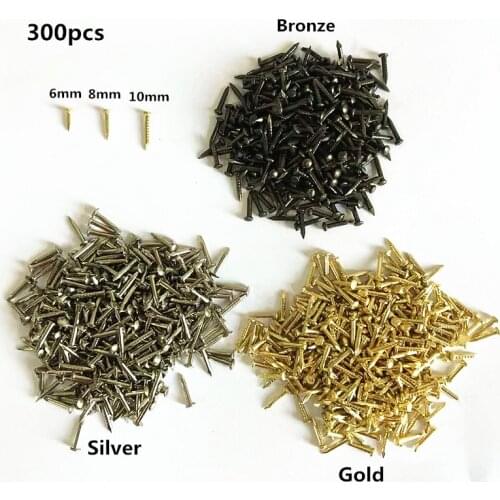 300pcs 6mm 8mm 10mm Round Head Nail Furniture Fitting Decorative Screw Cusp Fasteners Hardware Gold Silver Bronz Mini model Nail