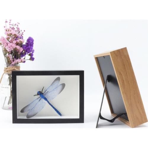 6 inch 7 inch wooden three-dimensional horizontal and vertical hanging photo frame plant specimen frame log walnut color