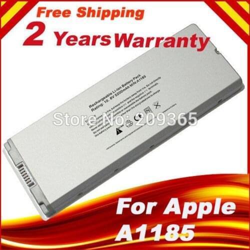 HSW New White laptop Battery for Apple MacBook 13" A1185 A1181 MA561 MA561FE/A MA561G/A MA254 Free Shipping fast shipping