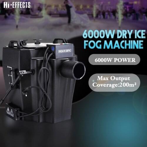 6000W Dry Ice Fog Machine Stage Effect Low Lying Smoke Machine Wireless Remote Fogger Ejector For Wedding Christmas Party