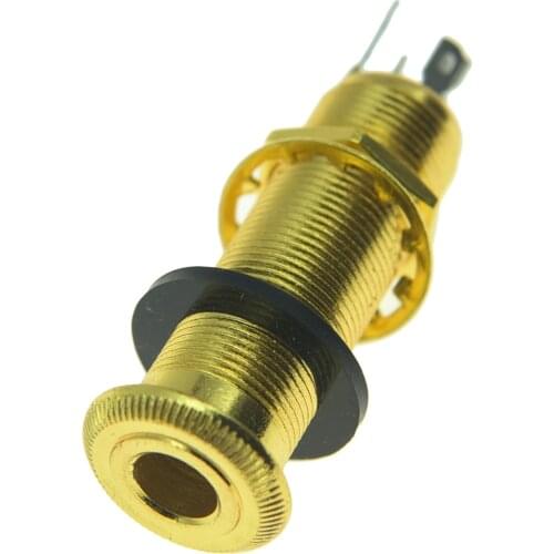 Dopro Quality Gold Copper Stereo Guitar or Bass Barrel Jack Socket Cylinder Input Output Jack with 4 Poles