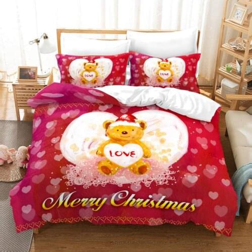 Dropshipping Bedding Set 3D Printed Christmas gift love Duvet Cover Bed Set Home Textiles for Adults Bedclothes with Pillowcas