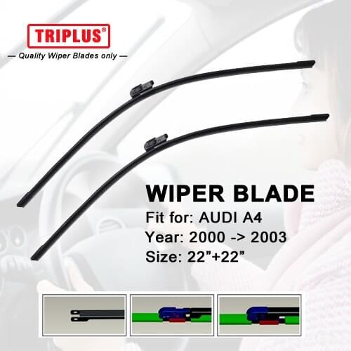 Upgrade Wiper Blade for AUDI A4 (2000-2003) 1 set 22"+22",Flat Aero Windscreen Frameless Soft Beam Wiper Blades B6 8E2 8E5 8H7