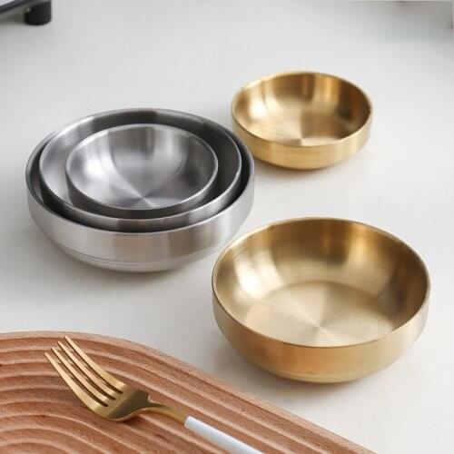 Double Thick Stainless Steel Bowl Korean 304 Stainless Steel Polished Noodles Soup Bowl of Rice