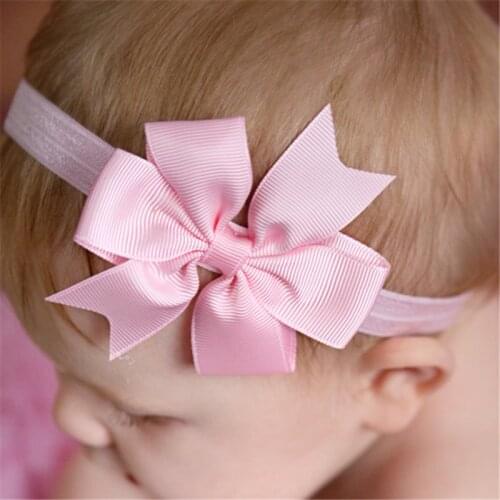 European and American childrens hair band pure-colored V-ribbon swallow-tailed baby bow band