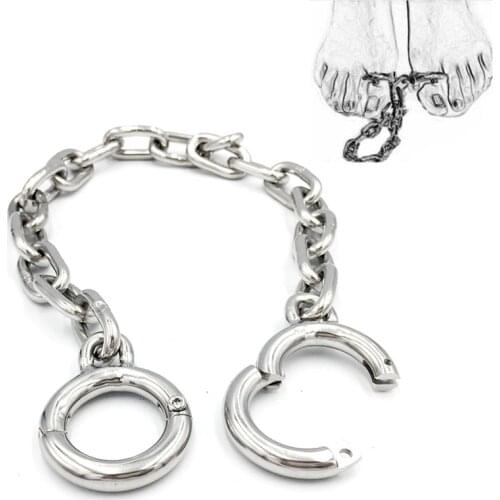 304 stainless steel toes ring toes bondage cuffs long chain shackles sex bdsm fetish slave restraints metal adult games sex toys