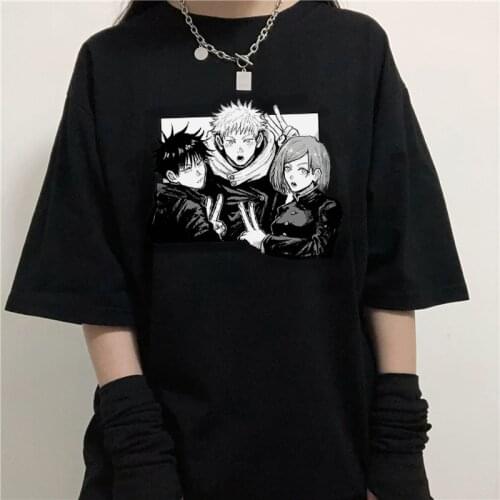 Jujutsu Kaisen T-shirt anime tees casual new big size hip-hop fun Harajuku fashion loose Ulzzang tops streetwear women clothing