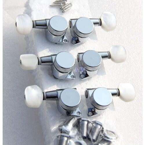 Wilkinson JIN HO Chrome Tuners Guitar Locking Tuners Machine Heads Tuning Pegs w/Pearl Botton Lock JN-P7SP from korea