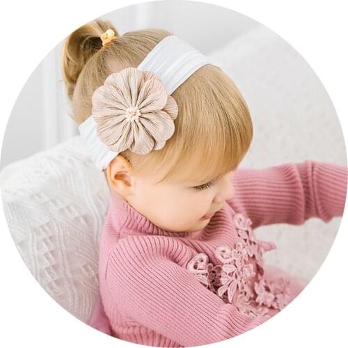 2020 Fashion Flower Nylon Headbands For Girls Turban Elastic Hair bands Wide Headband Toddler Baby Girl Hair Accessories New