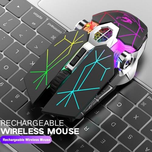 Wireless Gaming Mouse 2.4G 2400DPI USB Rechargeable Mouse for Windows Computer PC Silent sensitive resilient Good compatibility