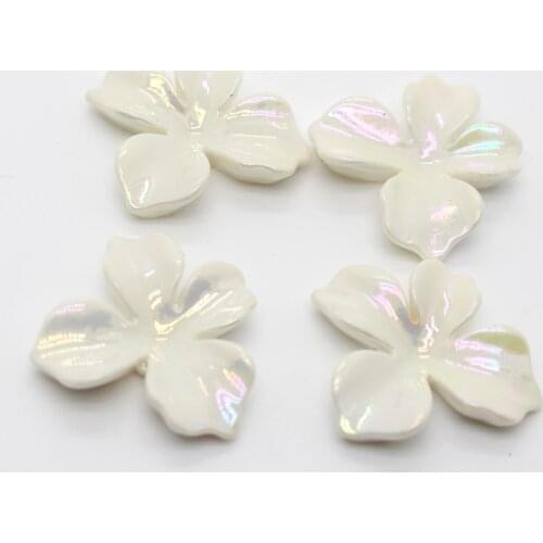 10pcs New Elegant White Cherry Blossoms Flower Resin Flatback Cabochon Bead Earring Findings Ring Brooch Crafts Jewelry Make