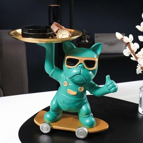 OAO New Creative Home Decor Cool Dog Figurine Storage Ornaments Nordic Modern Living Room Home Accessories Desk Decoration Gift