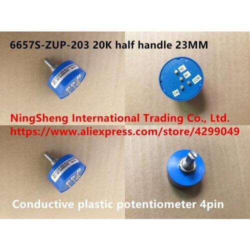 Original new 100% 6657S-ZUP-203 20K conductive plastic potentiometer 4pin half handle 23MM (SWITCH)