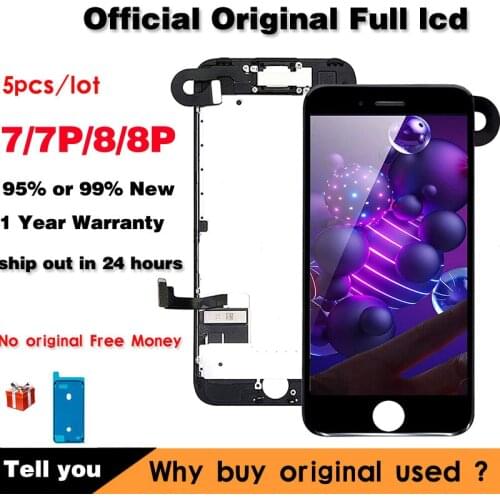 Original Complete LCD For iPhone 7 8 plus Screen Touch Glass Display LCD Full assembly Replacement Front Camera+Ear Speaker