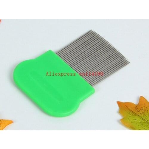Wholesale 200 pcs/lot Terminator Lice Comb Nit Free Kids Hair Rid Headlice stainless steel Metal Teeth--grooved comb