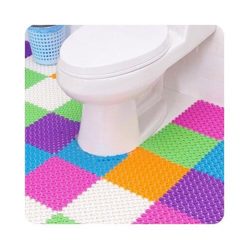Colorful foot splicing non-slip mat kitchen cut floor mat bathroom bathroom space water mat shower mat shower curtain set bath