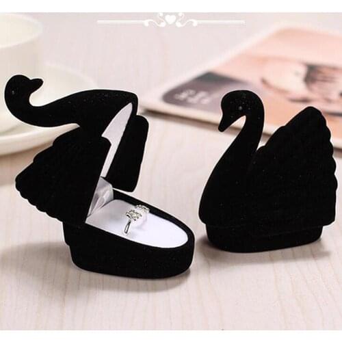 Ring Box Princess Swan Wedding Trinket Box Collectible Ring Earrings Jewelry Holder
