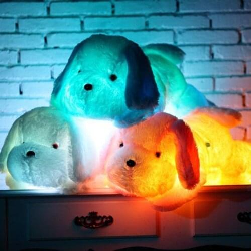 30/50cm LED Glowing Dog Plush Toy Big Size Flashing LED Light Puppy Toy Luminous Cute Dog Doll Stuffed Kids Doll Baby Birthday