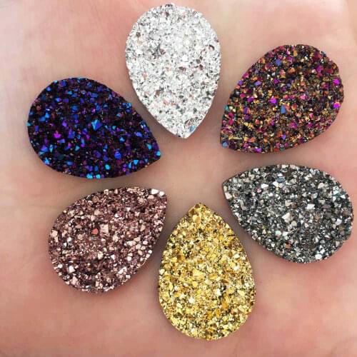 Bling AB Resin 18*25mm Drop Ore irregular surface flatback rhinestone appliques Ornaments DIY Wedding scrapbook craft SW44*2