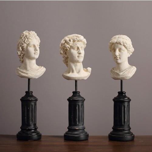 EUROPEAN RETRO CLASSIC CHARACTER HEAD SCULPTURE ROMAN COLUMN BRACKET ORNAMENTS DAVID VENUS LIVING ROOM DECORATIONS ACCESSORIES