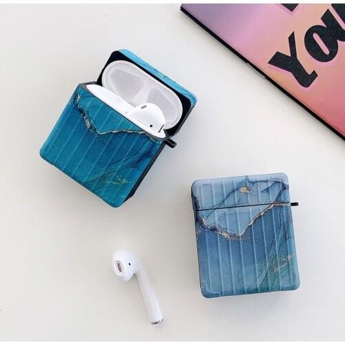 Solid Color Marble Luggage Protective Cover Earphone Case For Apple AirPods Pro 2 1 Cases Soft TPU for AirPod 2 Case with Hooks
