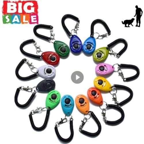 1 Pc Pet Trainer Pet Dog Training Dog Clicker Adjustable Sound Key Chain Wrist Strap Doggy Small Traing Click Dog Training