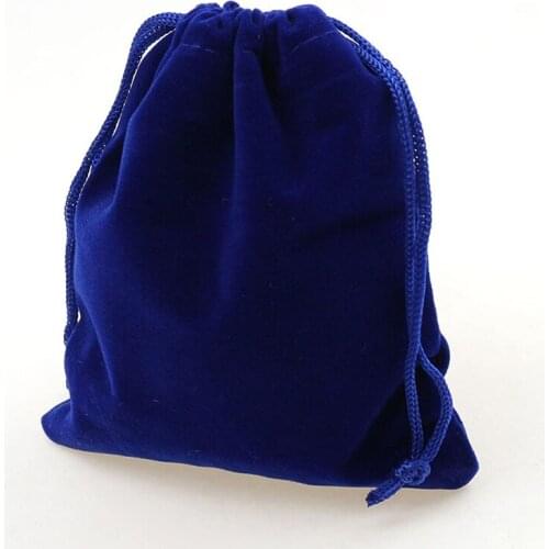 10*12cm 20pcs Royal Blue Jewelry Velvet Bags For Packing Gifts Handmade Diy Women Jewellery Pouches Flannel Bag Drawstring Bag