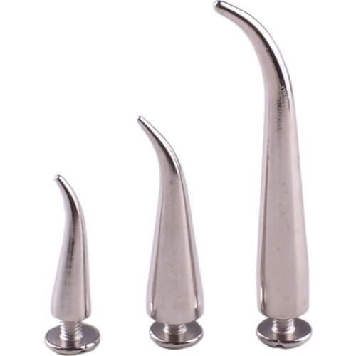 10sets Silver Cone Spike Punk Studs Bullet Rivets with Screw-Back Leather Crafts DIY Accessories Craft Supplies DIY
