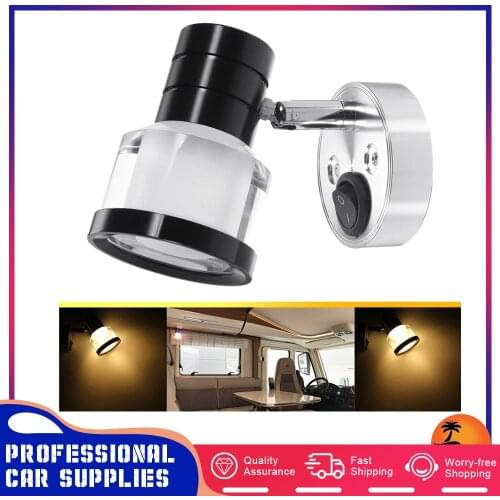 12V Marine Interior LED Reading Light 3W RV Boat Camper Warm Spotlight Wall Lamp