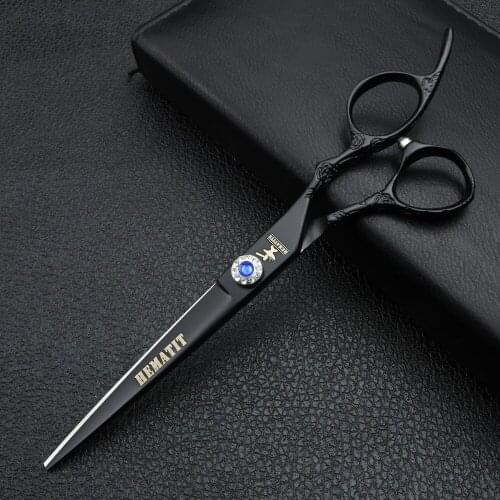 7 inch black cutting scissors barber Japan 440C hair scissors high quality hairdressing scissors