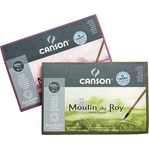 Canson Moulin du Roy 100% Cotton Watercolor Papers 300gsm 12 Sheets Watercolor Book