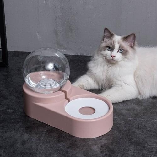 Pet Dog Bowl Automatic Feeder Puppy Feeding Drinker Cat Bowl Food Bowl Water Dispenser Puppy Kitten Drinking Container 1.8L