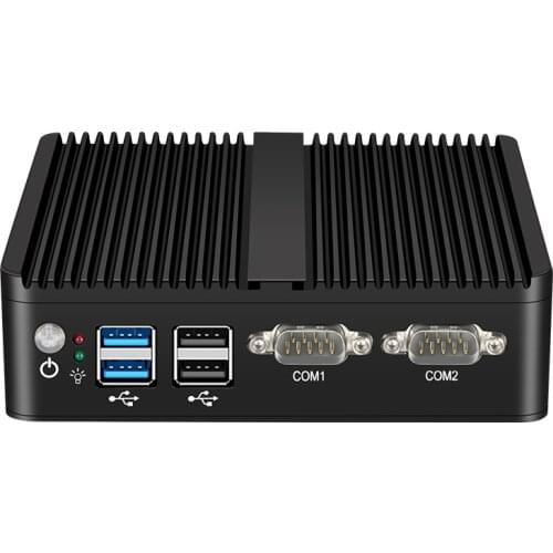 Fanless Mini PC Intel Celeron J4105 Dual Gigabit Ethernet RS232 Industrial Micro Computers HDMI VGA WiFi 4xUSB Windows Linux