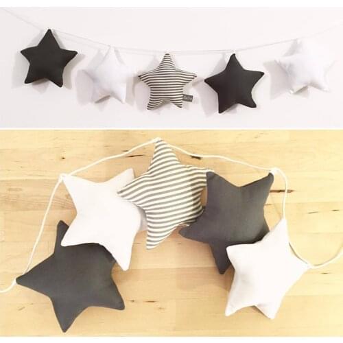 Nursery Room Decor Nordic Cotton Stars Wall Hanging Decor Kids Play Room Tent Wall Shelf Decoration Stars Hanging Kids Decor