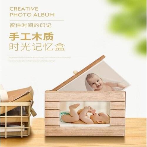 UBRUSH Wooden photo frame Solid wood diy wooden photo frame Childrens wedding photo studio photo box Time memory box
