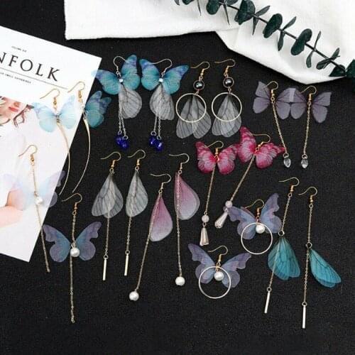 DIY Earrings Accessories Handmade Colorful Butterfly Wing Charm Pendants Connectors Jewelry Findings Making Kit Supplies
