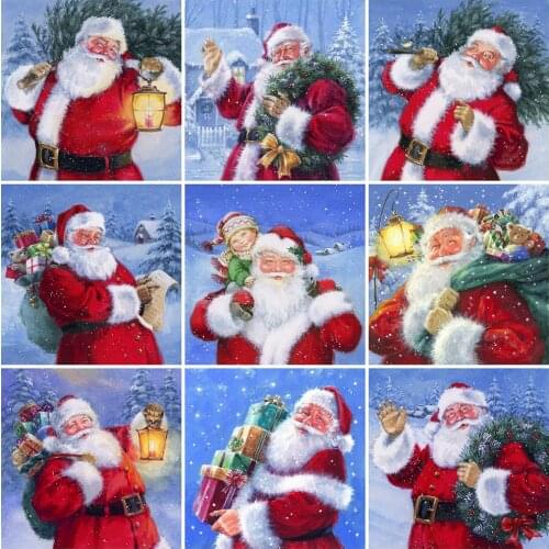 Evershine 5D DIY Diamond Painting Santa Claus Rhinestone Picture Diamond Embroidery Christmas Cartoon Cross Stitch Home Decor
