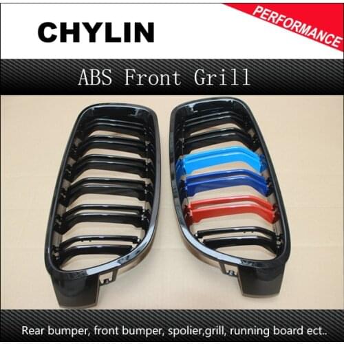 F30 F31 Dual Slat M Color Front Kidney Grill Grille for BMW F30 F31 F35 2012 - 2015 3 Series 316i 316d 318d 320i 325d 328i 335i