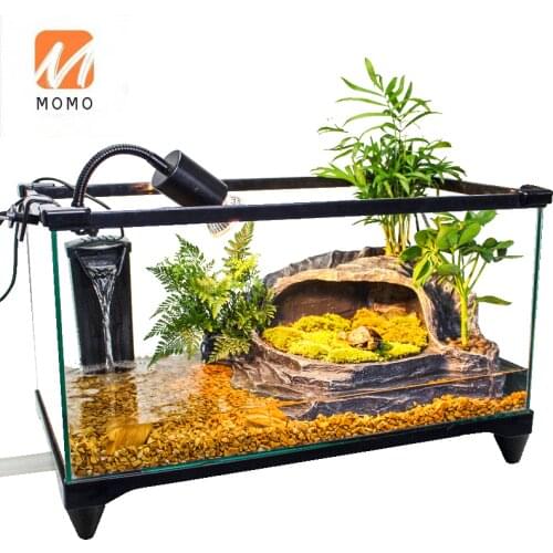 Turtle Living Thing Container with Cylinder Turtle Feeding Turtle Supplies Change Water Turtle Cylinder Provided with Balcony