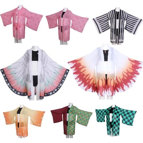 Anime Costumes Demon Slayer Cosplay Costume Nezuko Tanjirou Kochou Shinobu Swimsuit Summer Pool Party Clothing For Women