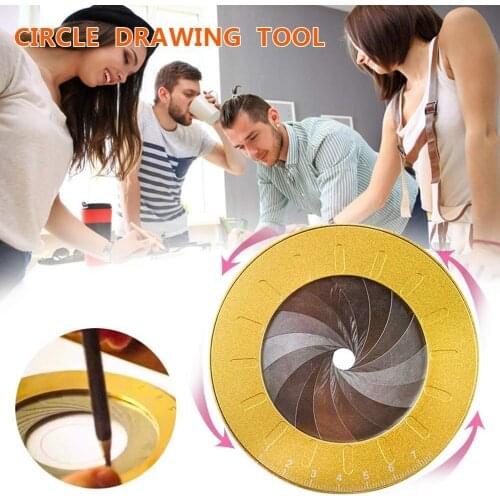 Round Circle Drawing Tool Ruler Otary Measurement Stainless Steel Adjustable Draft Marks Creative