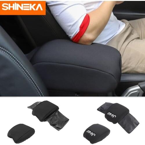 SHINEKA Armrest Cover For Jeep Wrangler JL 2018+ Car Armrest Storage Box Pad Cover Interior Accessories for Jeep Wrangler JL