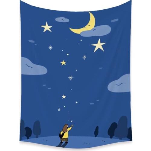 Moon Stsr Tapestry Girl Dorm Blanket Wall Hanging Large Wall Fabric Backdrop Carpet
