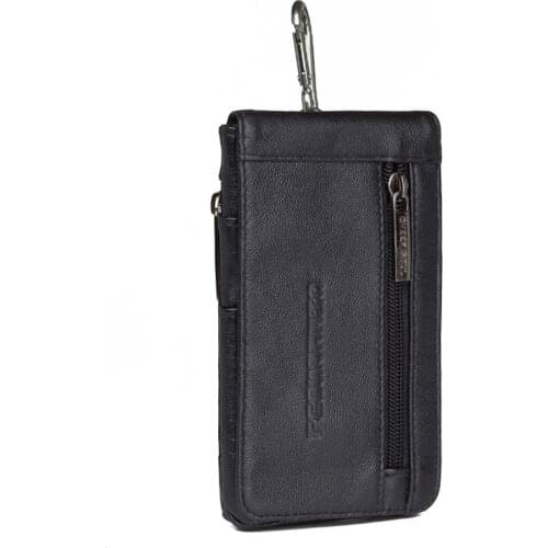 Genuine Leather Cowhide Men Hook Waist Pack Bag Belt Bum Purse Card Holder 5.2-5.5 Inch Mobile Cell Phone Case Pocket Fanny Bags