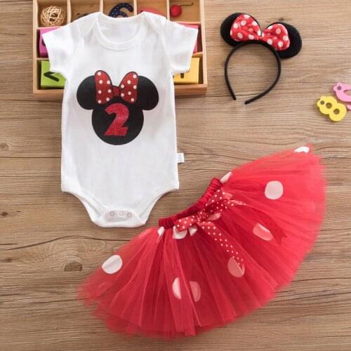 Fancy Mouse Dress for Baby 2nd First Birthday Party Baby Girl Clothing Infant Dresses for Girls Christening Gown Outfits